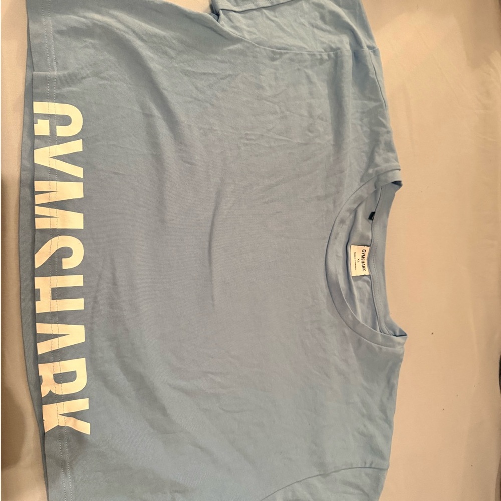 Gymshark Sky Blue Tee with White Logo